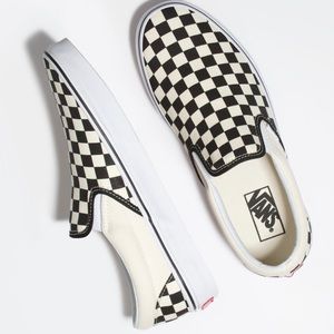 Black/White Checkered Classic Vans Men
